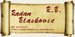Radan Blašković vizit kartica